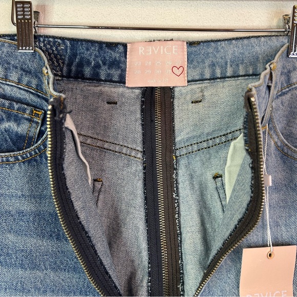 NWT Revice Ying Yang All Around Zipper High Rise Jeans Two Tone 32 - Picture 8 of 14